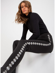BASIC Fekete leggings dekoratív csíkkal -VI-LG-144-1.06-black