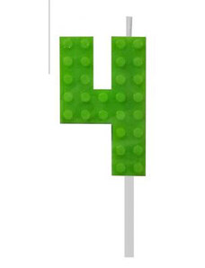 Building Blocks építőkocka tortagyertya számgyertya zöld 4-es