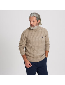 Férfi bézs pulóver kifinomult mintával 14679