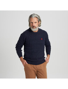 Férfi sötétkék pulóver kifinomult mintával 14673