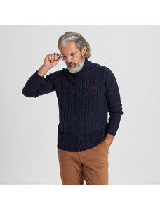 Férfi sötétkék pulóver kifinomult mintával 14677