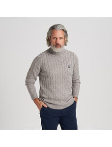 Férfi világosszürke garbó pulóver kifinomult mintával 14678
