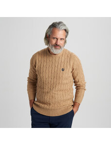 Férfi bézs pulóver kifinomult mintával 14675