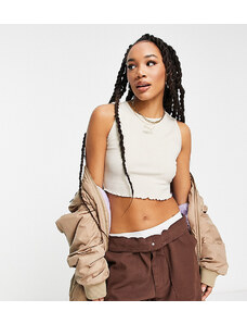 Puma classics cosy club cut out top in oatmeal Exclusive to ASOS-Neutral