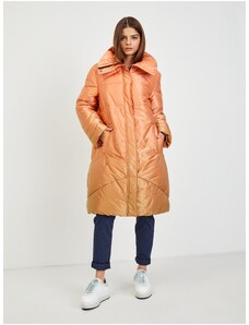 Orange Ladies Quilted Winter Coat Guess Ophelie - Women