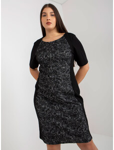 NUMERO Fekete formázó ruha csipkés mintával -NU-SK-1414.84P-black