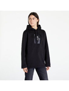 Női pulcsi Calvin Klein Jeans Woven Label Oversized Hoodie Black
