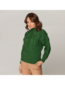 Női zöld gyapjú pulóver 14750