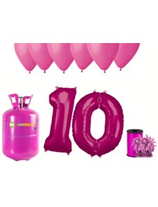 HeliumKing Hélium parti szett 10. szülinapra rózsaszín színű lufikkal