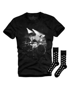 Ajándék szett UNDERWORLD Drums / Skulls férfi póló + zokni