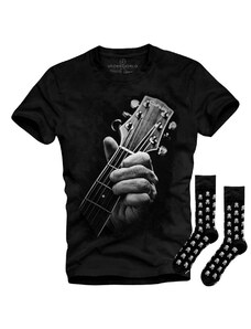 Ajándék szett UNDERWORLD Guitar head / Skulls férfi póló + zokni