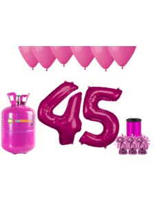 HeliumKing Hélium parti szett 45. születésnapra rózsaszín színű lufikkal