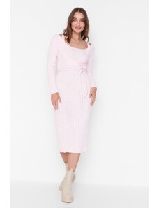 Trendyol rózsaszín csipkés részletes pulóverruha