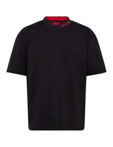HUGO Póló 'Demming' piros / fekete