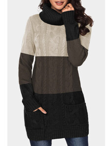 OMG női pulóver ruha Ourno barna L