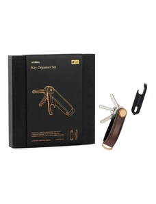 Orbitkey Espresso Brown with Brown Stitching and Bronze hardware Top Grain Leather Key Organiser + Multi-Tool v2.