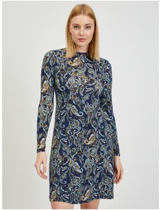 Dark blue lady patterned dress ORSAY - Women