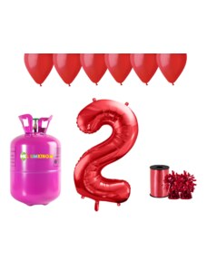 HeliumKing Hélium parti szett 2. születésnapra piros színű lufikkal