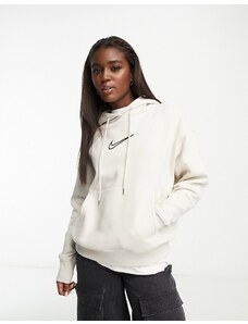 Nike Midi Swoosh phoenix fleece hoodie in light orewood brown