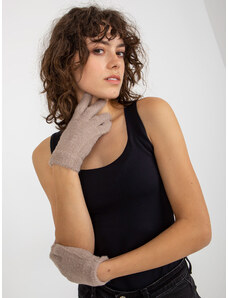 Fashionhunters Women's winter finger gloves - beige