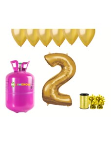 HeliumKing Hélium parti szett 2. születésnapra arany színű lufikkal