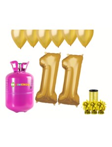 HeliumKing Hélium parti szett 11. születésnapra arany színű lufikkal