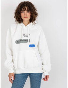 Fashionhunters Women's hoodie with kangaroo pocket - ecru