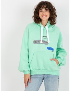 Fashionhunters Women's sweatshirt with inscriptions - turquoise