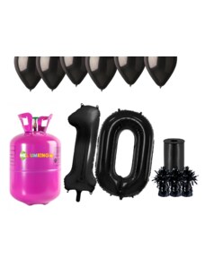 HeliumKing Hélium parti szett 10. születésnapra fekete színű lufikkal