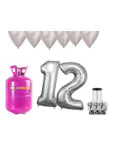HeliumKing Hélium parti szett 12. születésnapra ezüst színű lufikkal