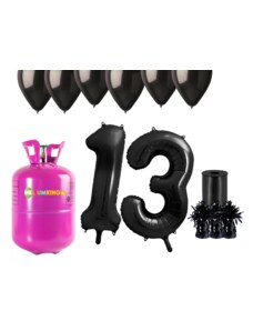 HeliumKing Hélium parti szett 13. születésnapra fekete színű lufikkal