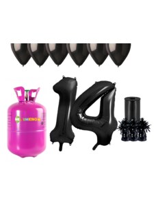 HeliumKing Hélium parti szett 14. születésnapra fekete színű lufikkal