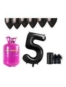 HeliumKing Hélium parti szett 5. születésnapra fekete színű lufikkal