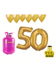 HeliumKing Hélium parti szett 50. születésnapra arany színű lufikkal