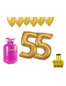 HeliumKing Hélium parti szett 55. születésnapra arany színű lufikkal