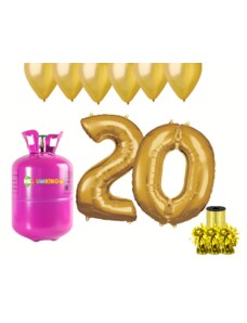 HeliumKing Hélium parti szett 20. születésnapra arany színű lufikkal