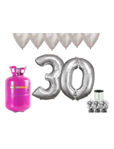 HeliumKing Hélium parti szett 30. születésnapra ezüst színű lufikkal