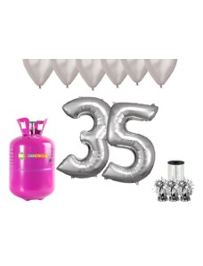 HeliumKing Hélium parti szett 35. születésnapra ezüst színű lufikkal