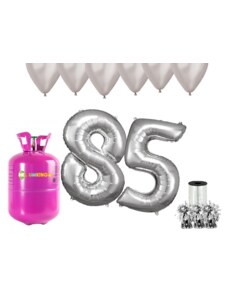 HeliumKing Hélium parti szett 85. születésnapra ezüst színű lufikkal