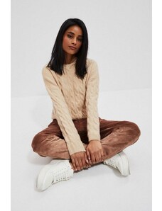 Moodo Sweater with decorative strings - beige