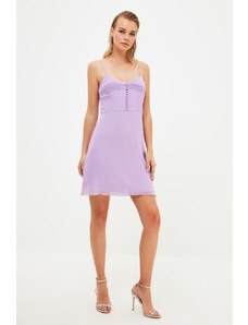 Trendyol lila gomb részletes ruha