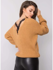 Fashionhunters OCH BELLA Teve pulóver hátsó nyakkivágással