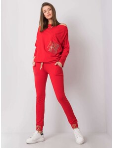 Fashionhunters Red sweatpants with app