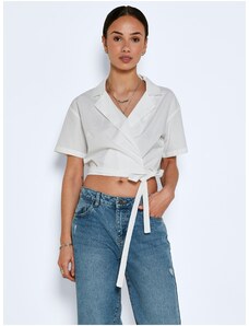 White wrap cropped blouse Noisy May Loone - Women