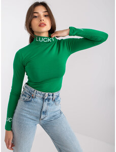Fashionhunters Green fitted blouse with Yarina lettering