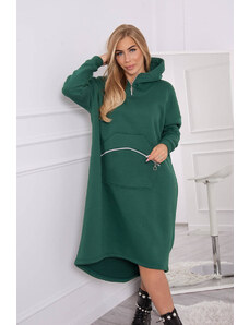 Kesi Insulated dress with a hood of dark green