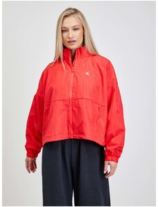 Red Women's Loose Jacket with Calvin Klein Jeans Prints - Women