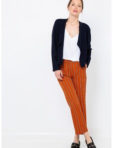 Orange Shortened Striped Trousers CAMAIEU - Women