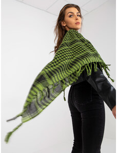 Fashionhunters Green-black checkered scarf