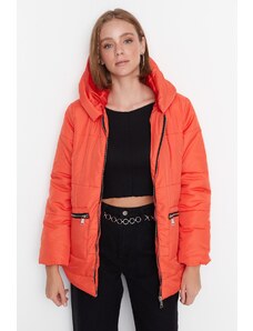 Trendyol Orange Oversize kapucnis puffadt kabát